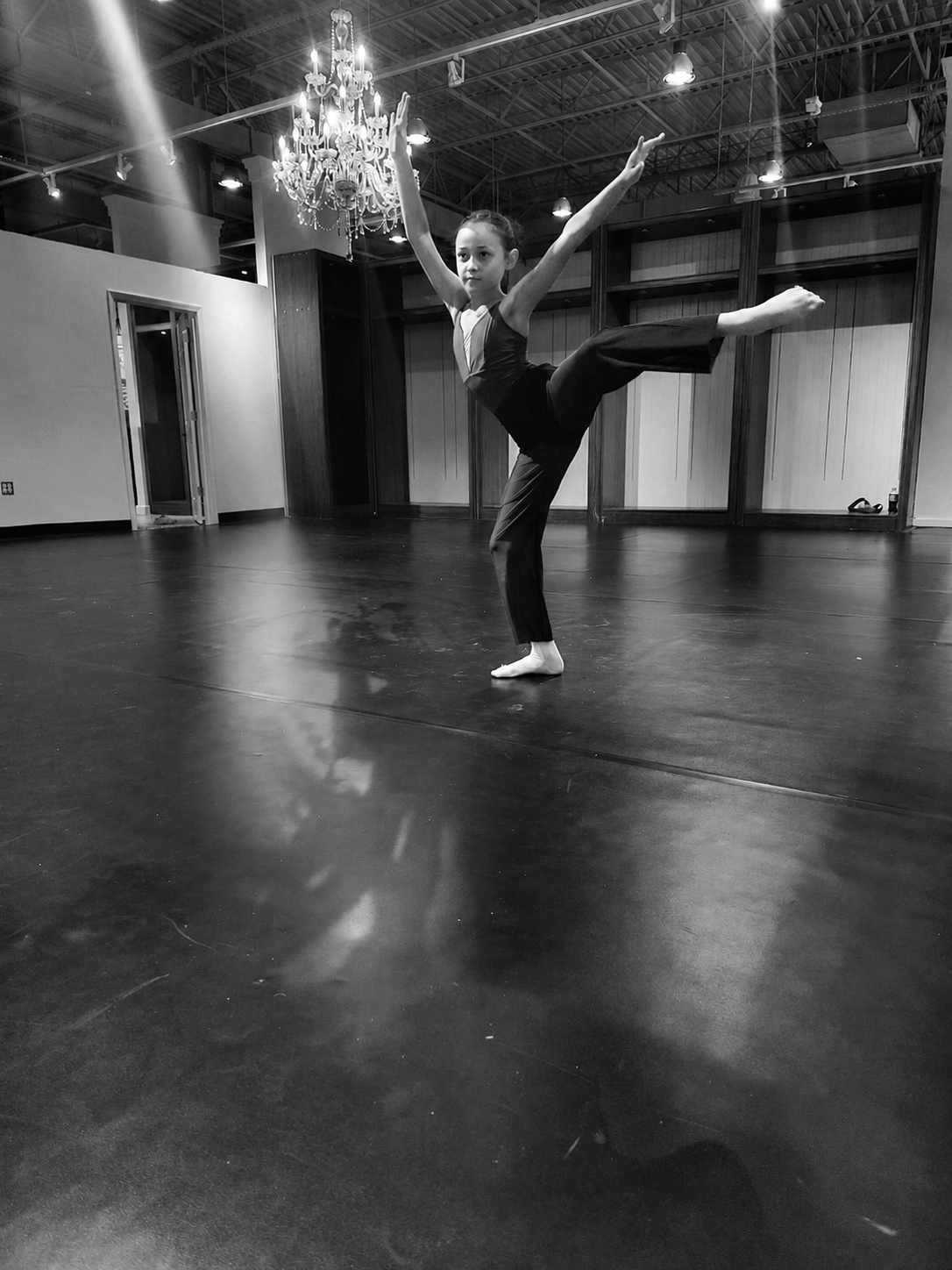 Student dancer in studio